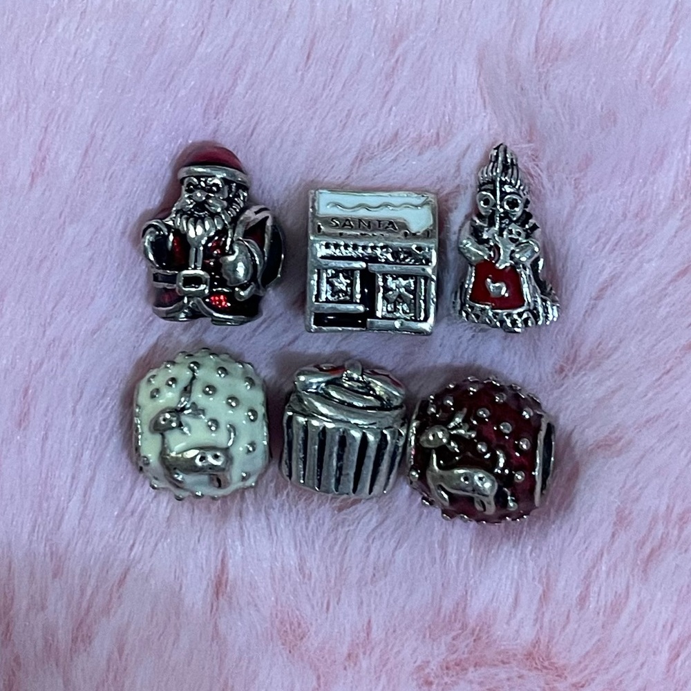 6 Christmas Collection Charm Bundle Set - 6 Charms /Not Pandora